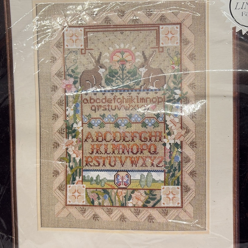 Dimensions Linen Sampler VTG Rabbit Bunny Complete - Picture 2 of 4